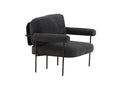 Fauteuil lounge design Arvika – Anthracite, Bouclé avec structure en acier