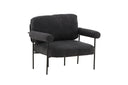Fauteuil lounge design Arvika – Anthracite, Bouclé avec structure en acier