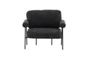Fauteuil lounge design Arvika – Anthracite, Bouclé avec structure en acier