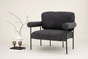 Fauteuil lounge design Arvika – Anthracite, Bouclé avec structure en acier