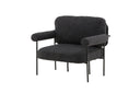 Fauteuil lounge design Arvika – Anthracite, Bouclé avec structure en acier