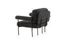 Fauteuil lounge design Arvika – Anthracite, Bouclé avec structure en acier