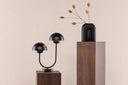 Table lamp Noir Duo – Elegant black steel lamp with double dome