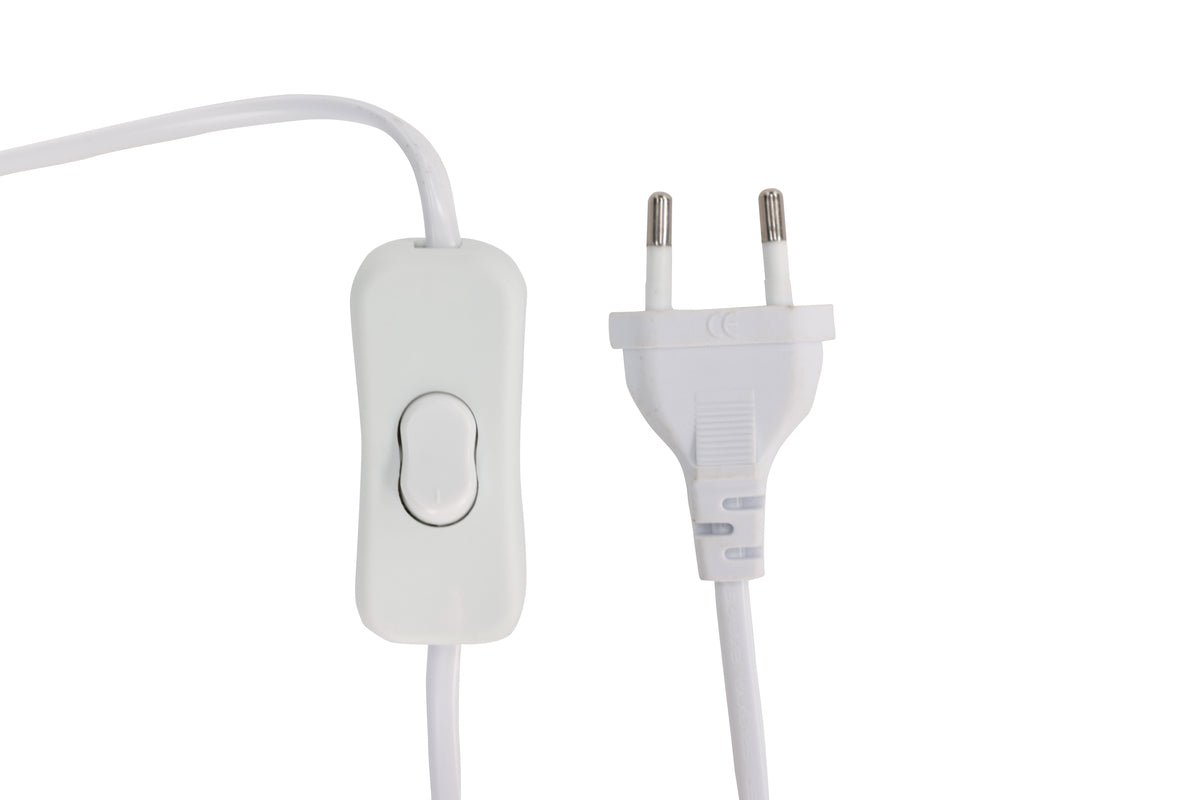 Table lamp "Stenljus" – Gray matte concrete base with white linen lampshade