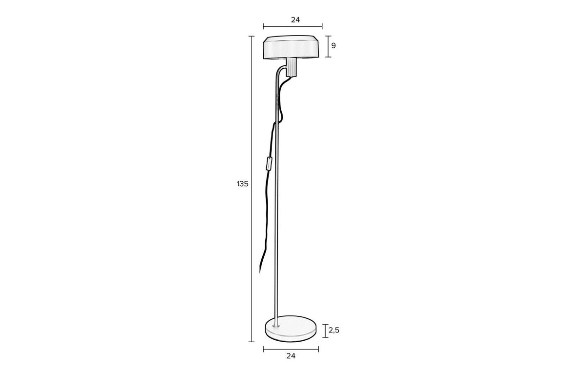Landon floor lamp – made of iron in Black