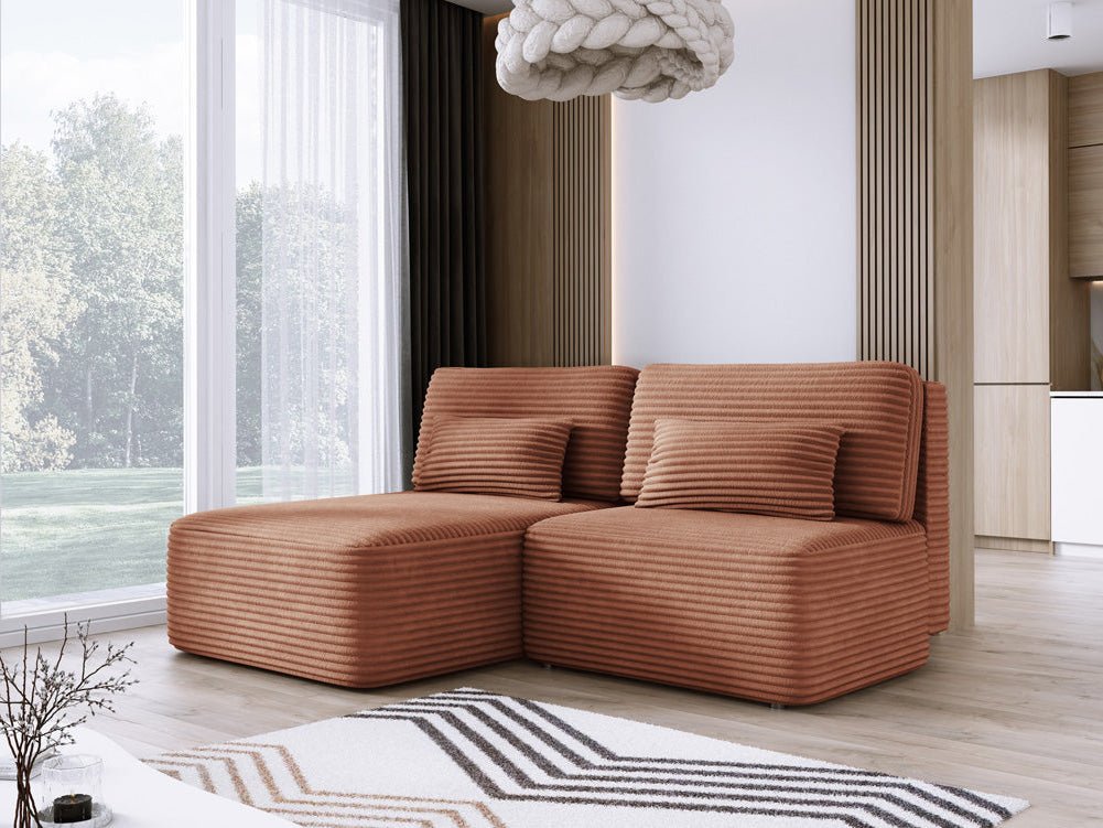 Designer Sofa Tilia Corduroy with Sleeping Function and Storage Space