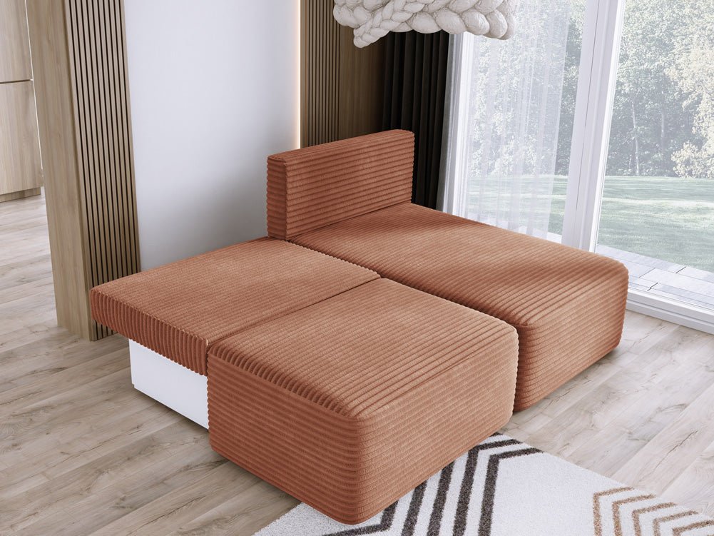 Designer Sofa Tilia Corduroy with Sleeping Function and Storage Space