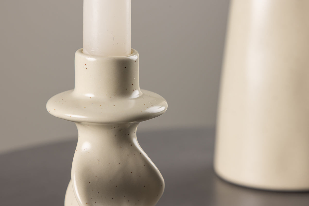 Kerzenhalter Medelin - Ø6 cm aus Steinzeug an der Faarf Béis