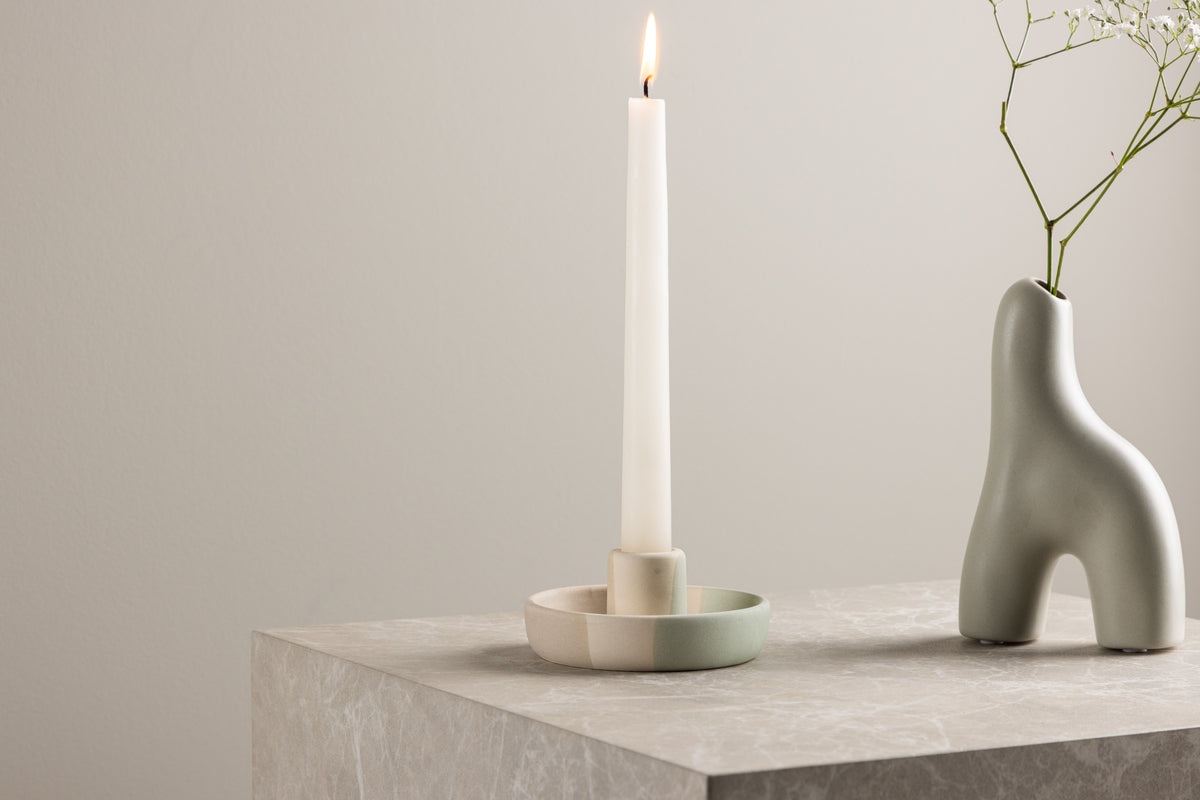 Kerzenhalter Holmes - Ø11 cm aus Steinzeug an der Wiel vu 3 Faarwen