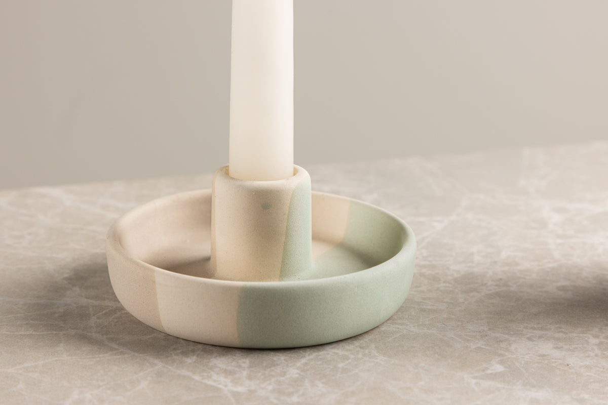 Kerzenhalter Holmes - Ø11 cm aus Steinzeug an der Wiel vu 3 Faarwen