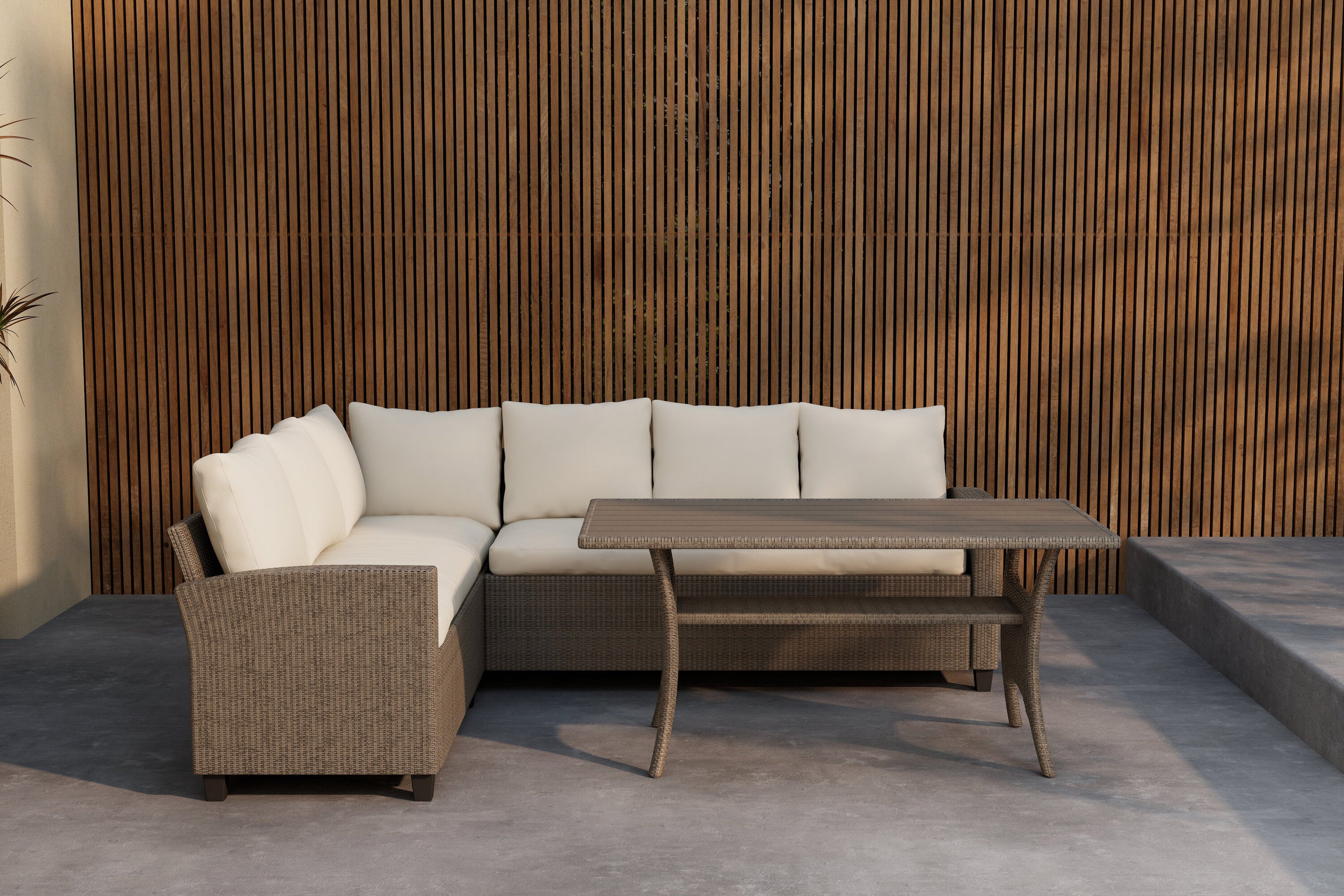 Garten Loungeset Baresa – Großes Ecksofa mit Couchtisch