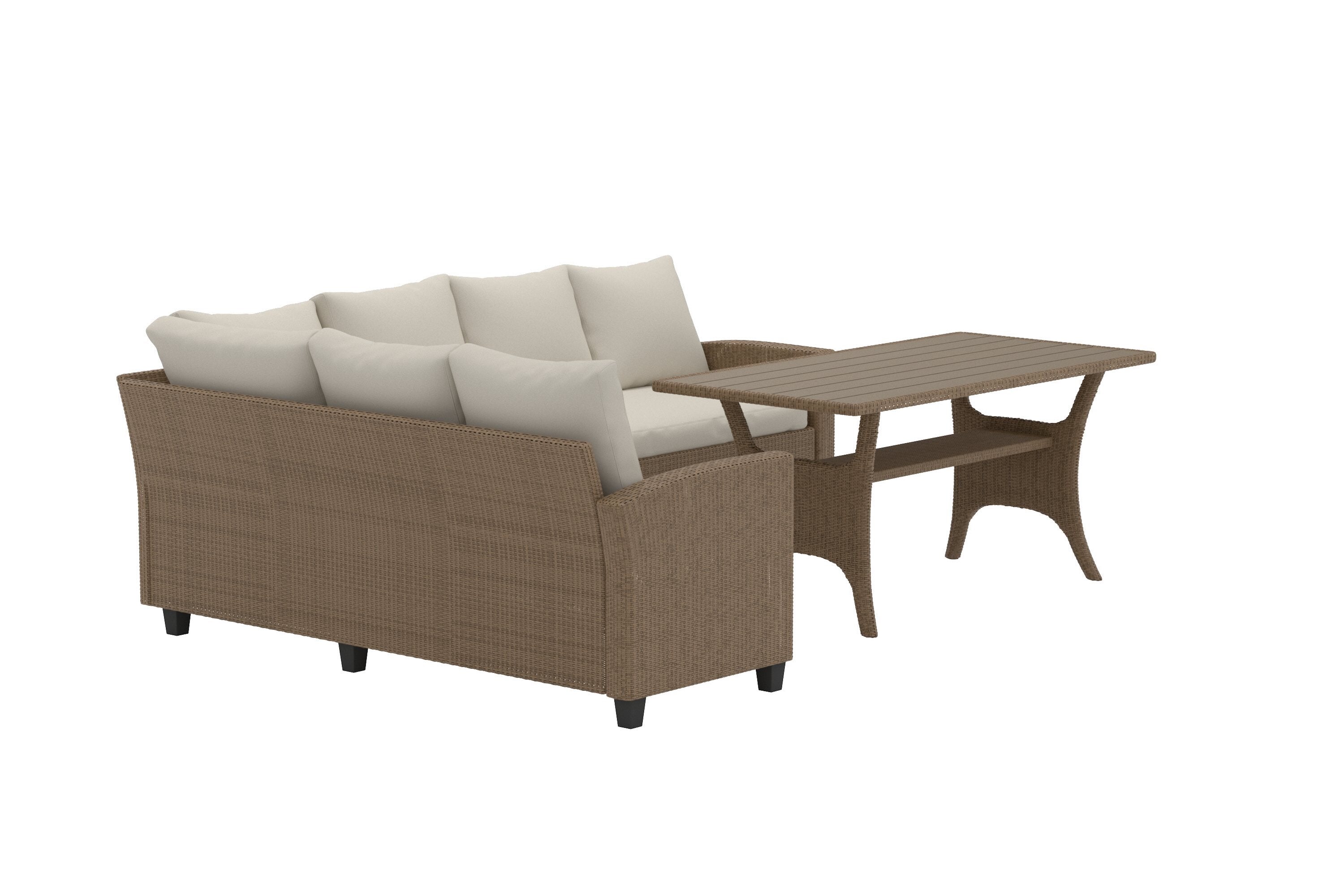 Garten Loungeset Baresa – Großes Ecksofa mit Couchtisch