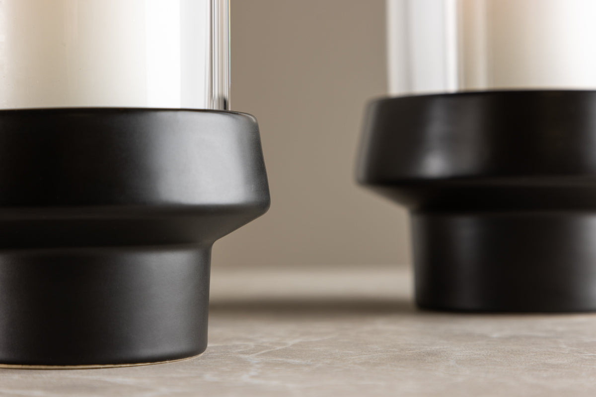 Lantern Harmony - Lantern made of glass and stoneware in various colors