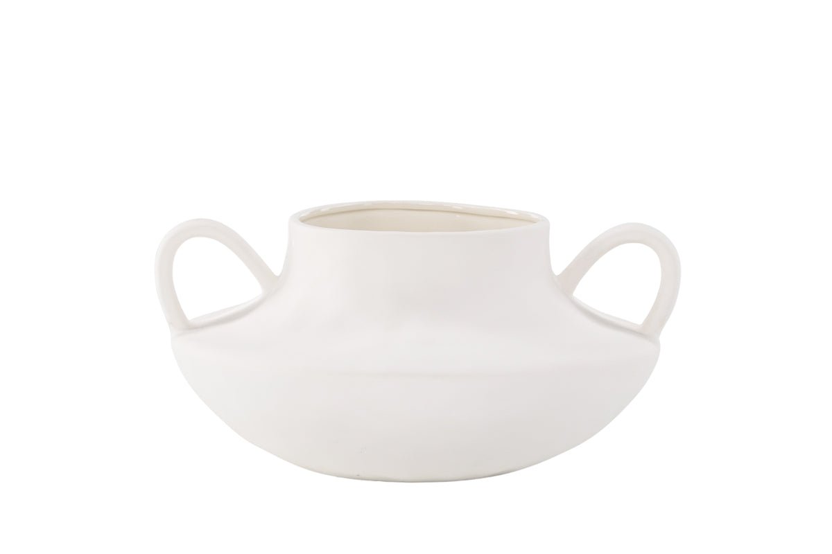 Flower Pot Vian - in round shape with distinctive ceramic loops