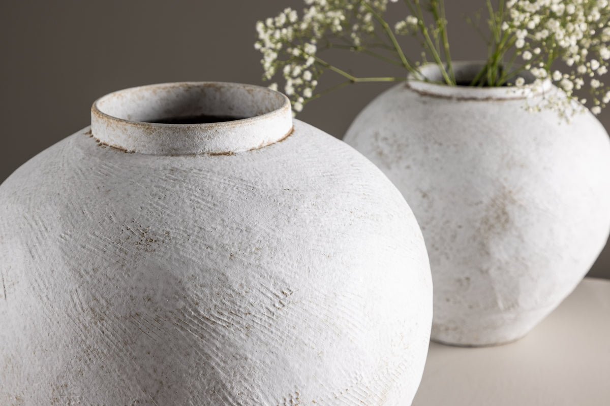 Vase „Sferra“ Ø 28 cm – Béis mat Struktur