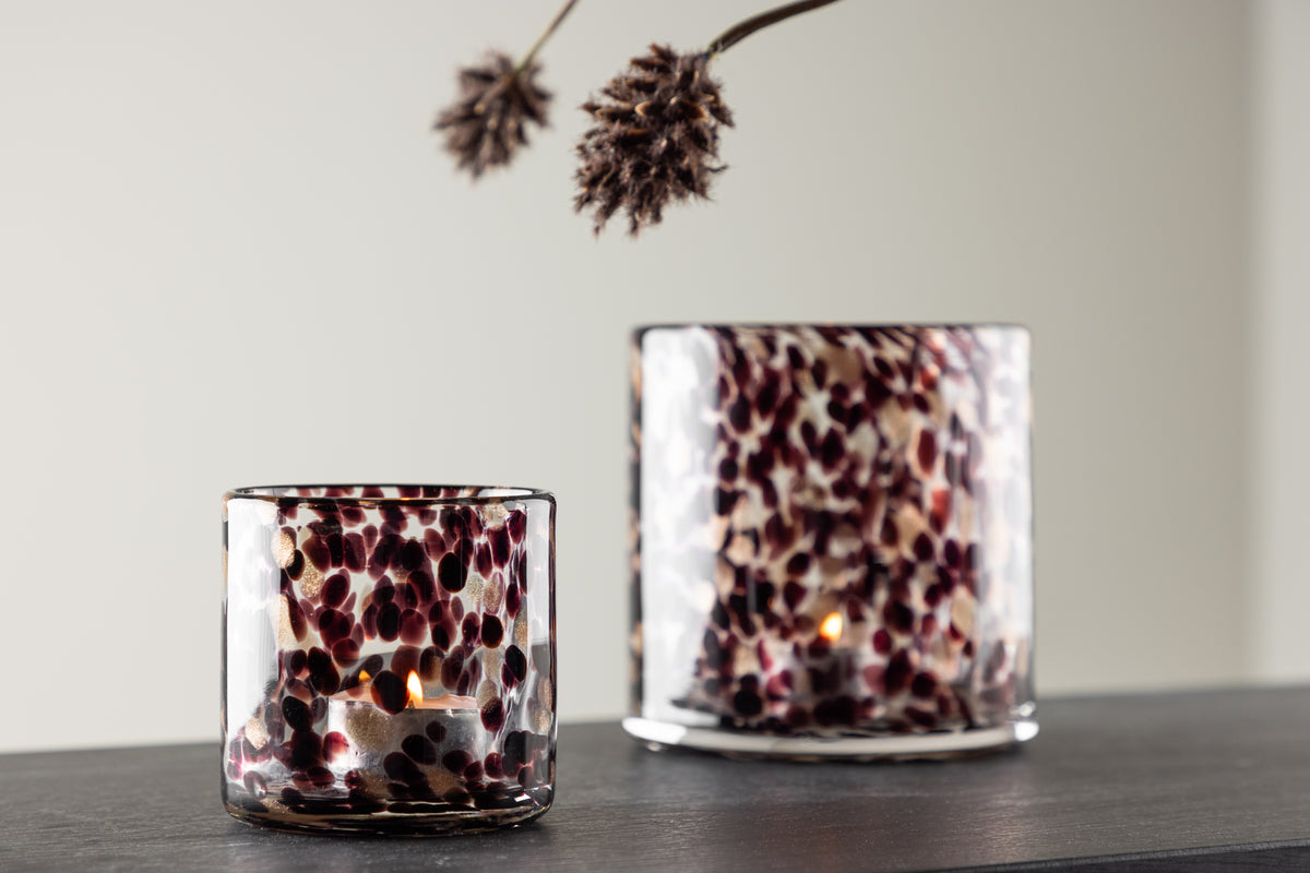 Laterne Honey - Laterne aus Glas a verschiddene Faarwen