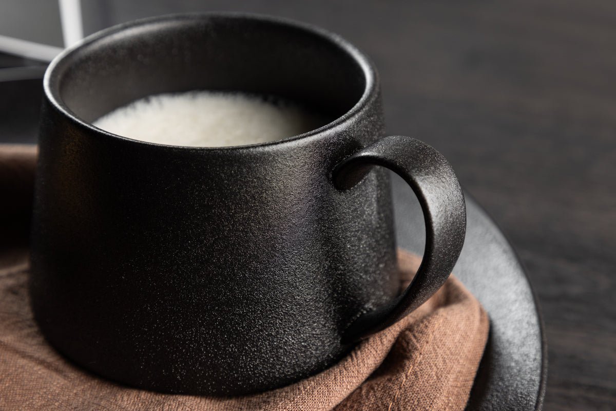 Tasses à café Black Swan - lot de 2 en porcelaine noire