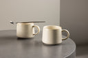Coffee cup Liva - set of 2 in Beige made of ceramic, in two sizes