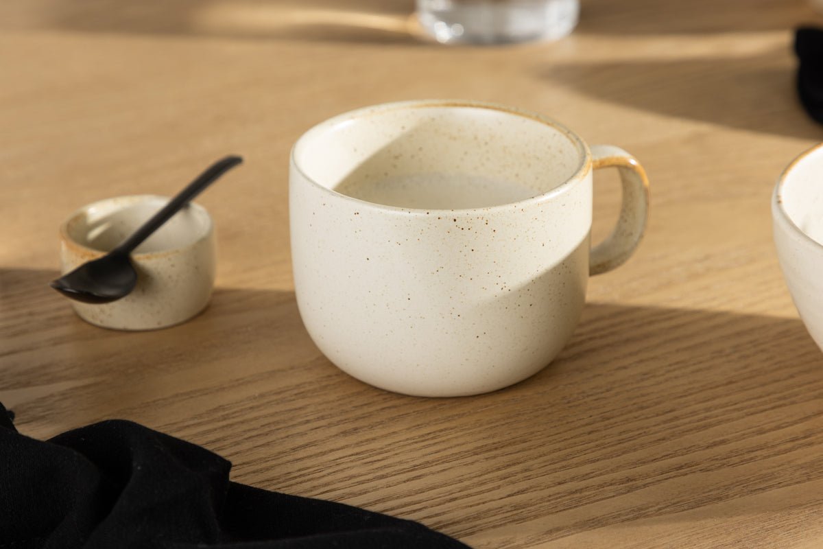 Tasse à café Liva - lot de 2 en Beige en céramique, en deux tailles