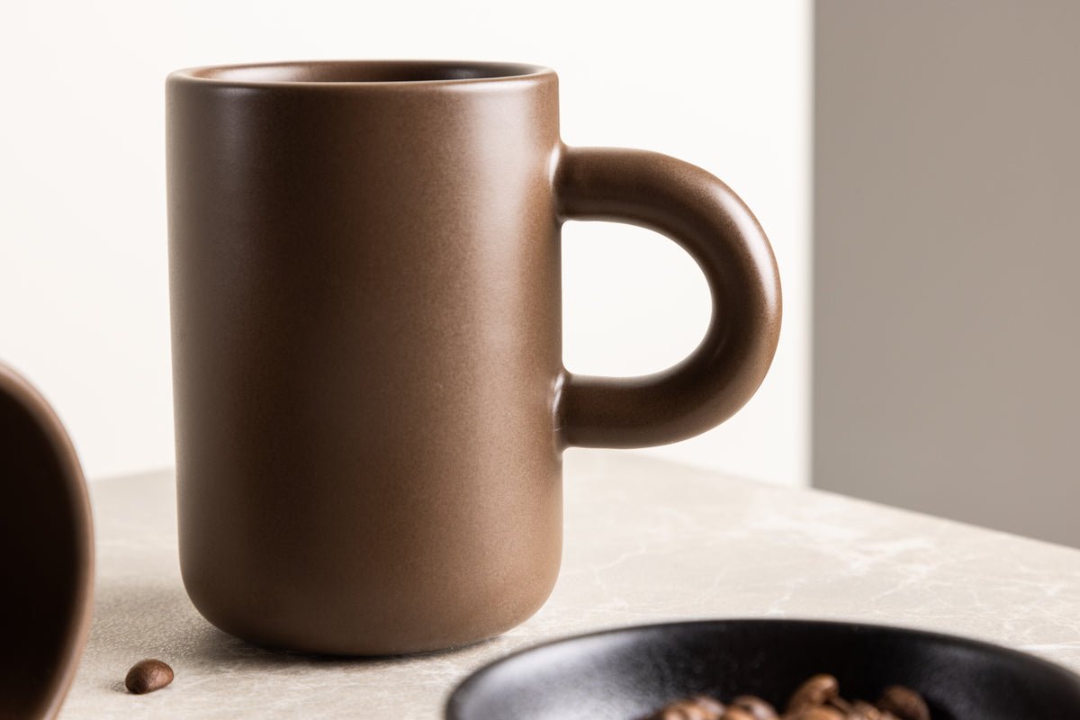 Tasse Maro – élégant lot de 2 en Marron foncé & Beige