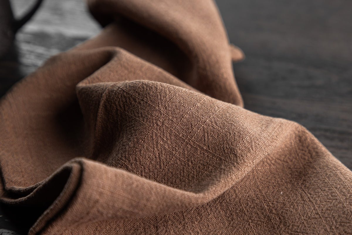 Serviettes Mira - Marron foncé, lot de 2 en mélange viscose-lin