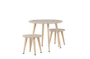 Kannerdug-Set Nordi – Dësch & 2 Hocker am skandinavesche Design