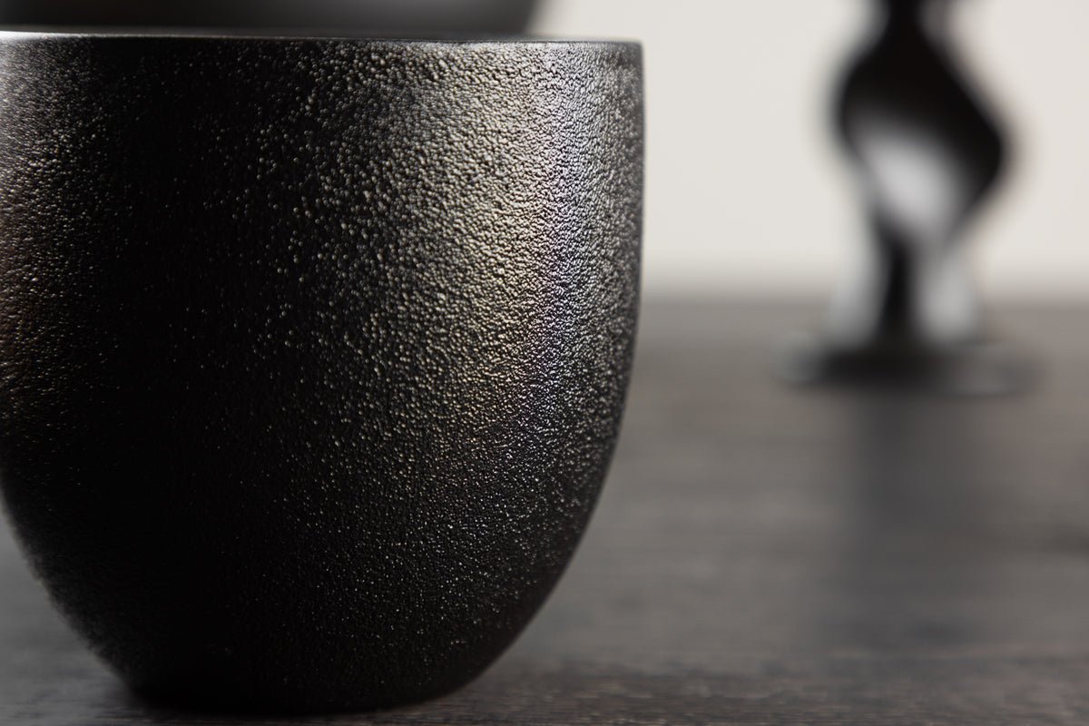 Tasses à café Black Swan II - lot de 2 sans anse, en céramique robuste