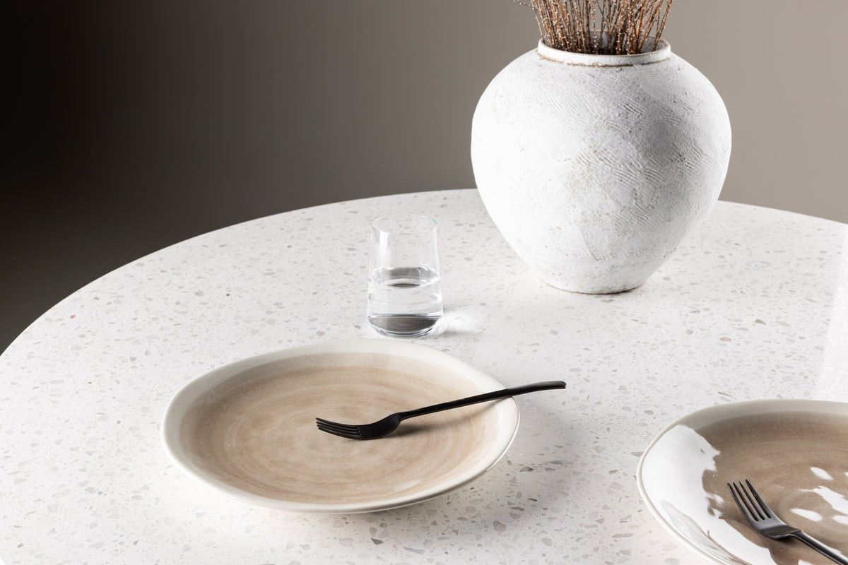 Teller Mira - lot de 2 en grès en Beige