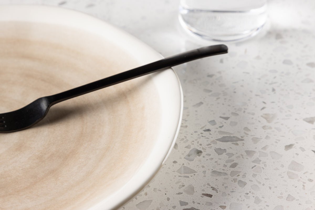 Teller Mira - lot de 2 en grès en Beige