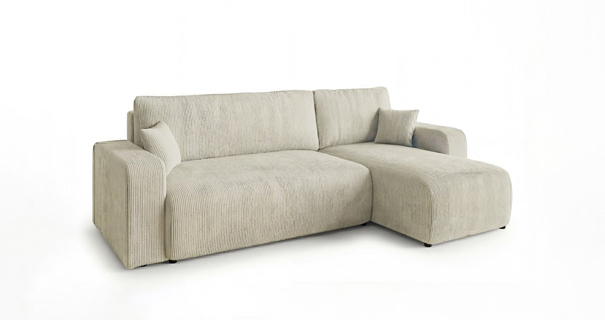 Designer Sofa Calva with Sleeper and Folding Function in Corduroy