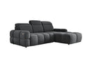 Designer-Ecksofa Arosa mat elektrescher Schloffunktioun am Bouclé