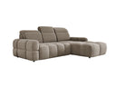 Designer-Ecksofa Arosa mat elektrescher Schloffunktioun am Bouclé