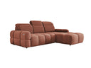 Designer-Ecksofa Arosa mat elektrescher Schloffunktioun am Bouclé