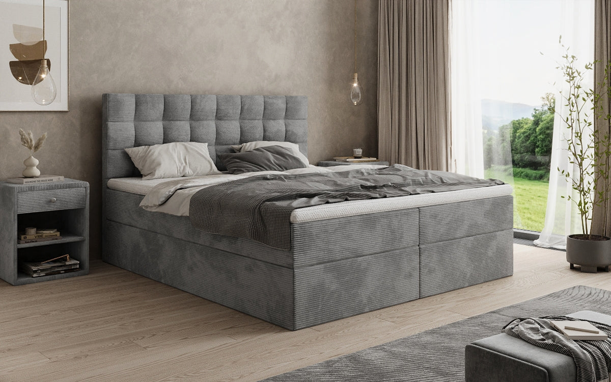 Boxspringbett Como an Cord mat Stauraum