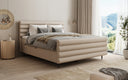 Lit boxspring Tubo en tissu texturé avec rangement