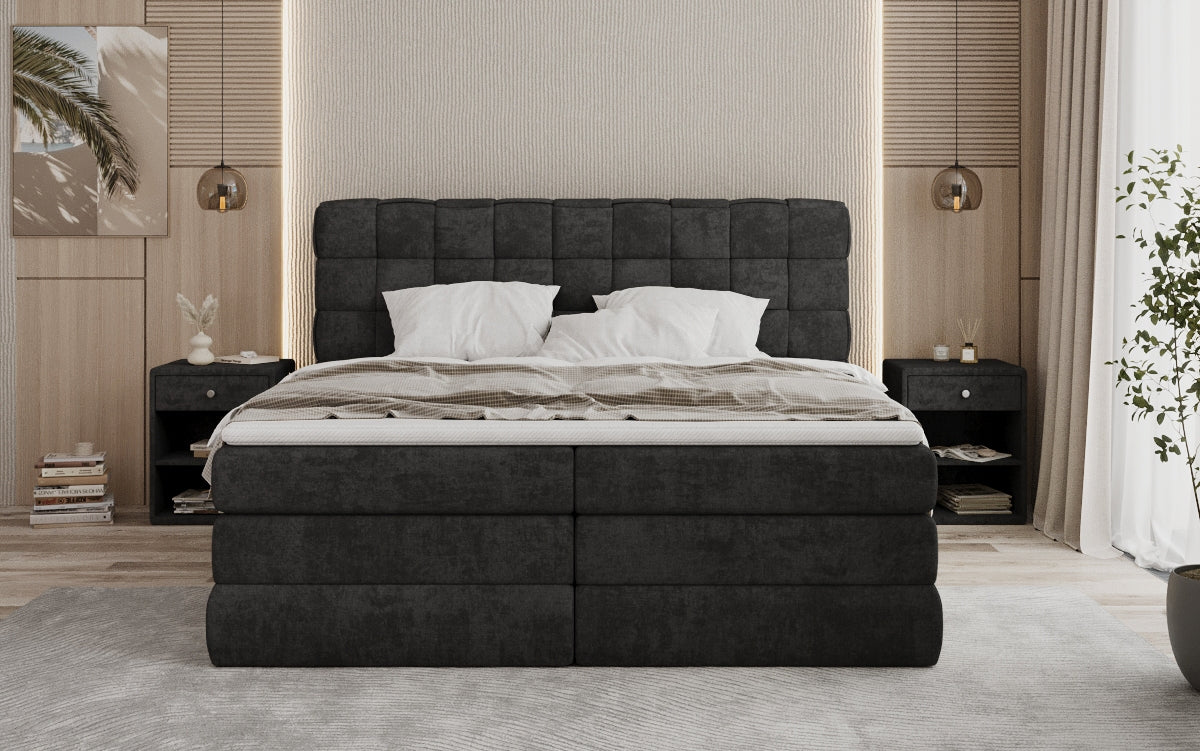 Boxspringbett Trama mit Stauraum in Stoff