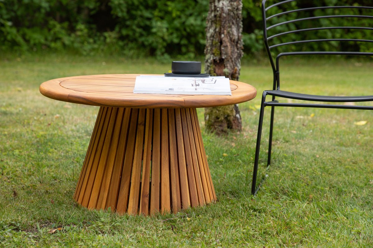 Table de jardin Hewa - Table d'appoint ronde en bois d'acacia