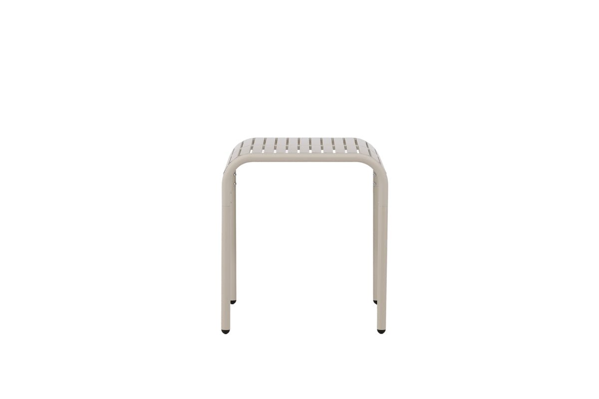 Gartentisch Tehani - liichter, beige Café-Dësch aus Aluminium