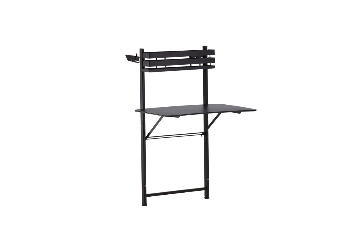 Garden table Olava - foldable, black balcony table made of steel