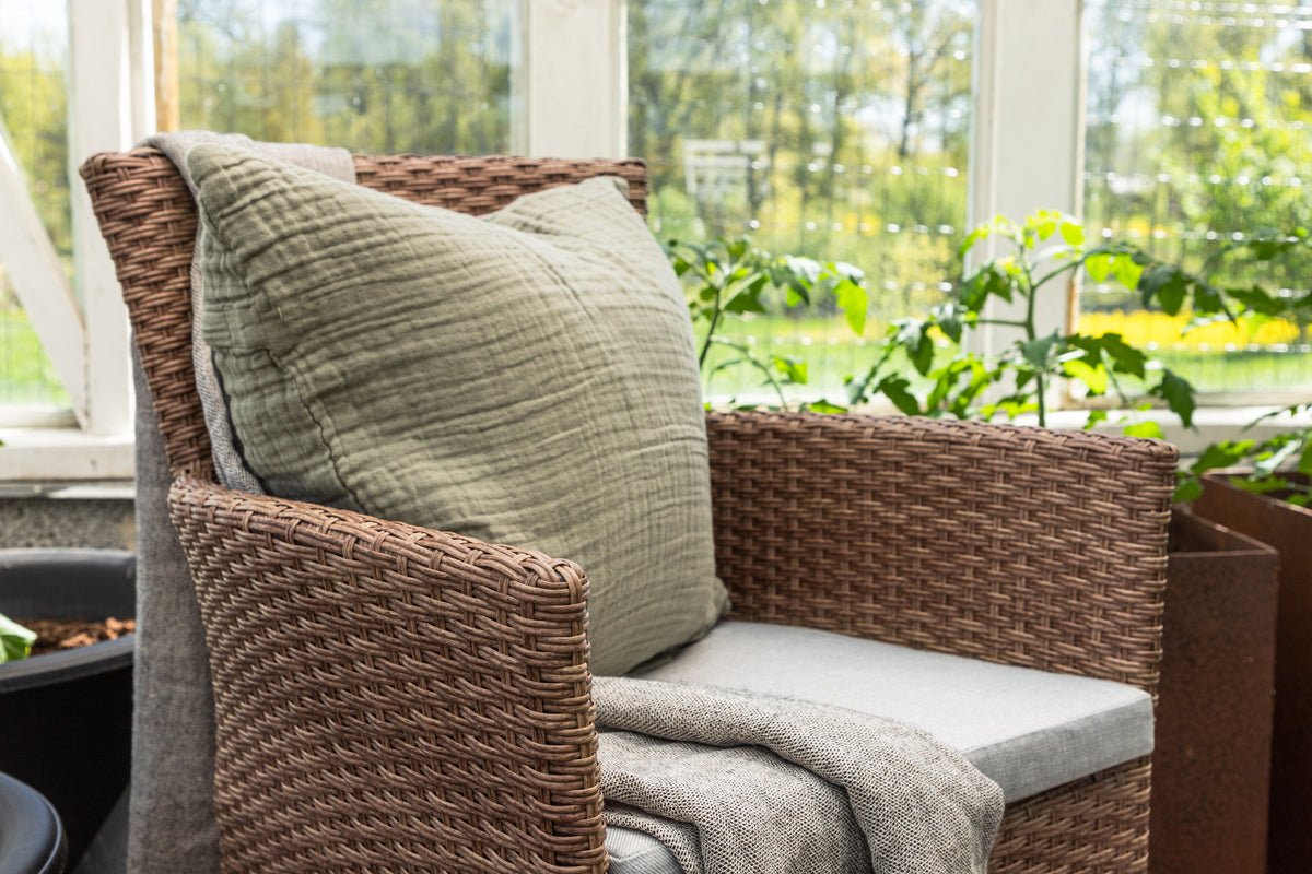 Set de 2 - Chaise de jardin Marina en imitation rotin