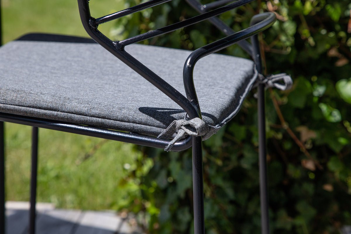 4-piece set - garden chair Como made of metal Black