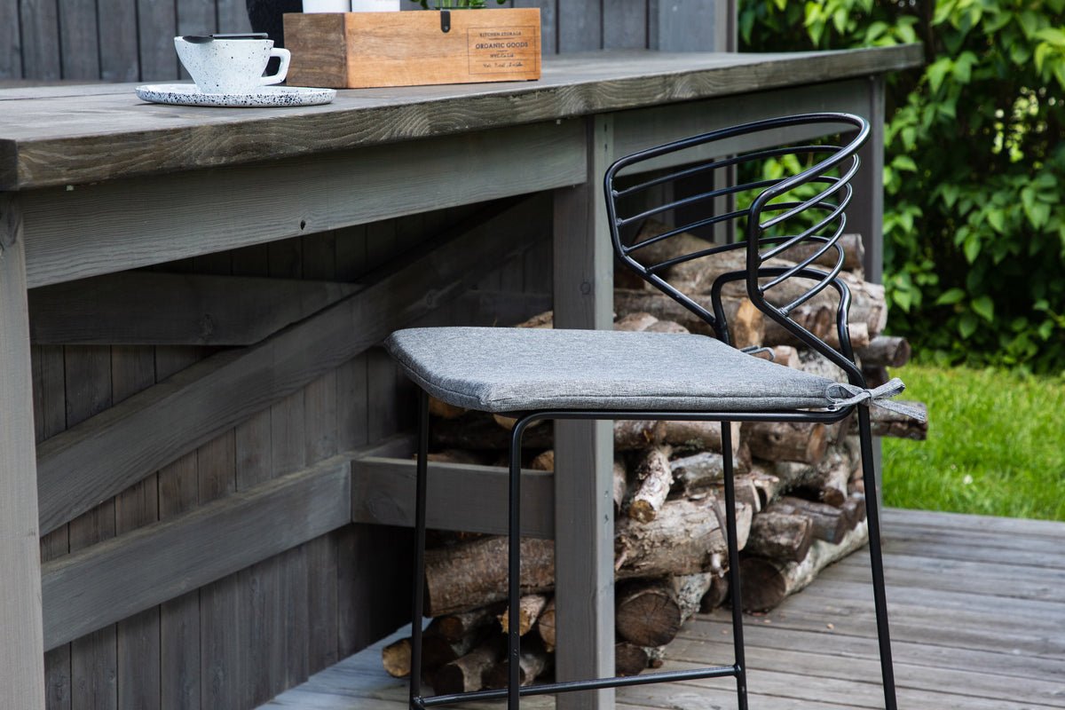 4-piece set - garden chair Como made of metal Black