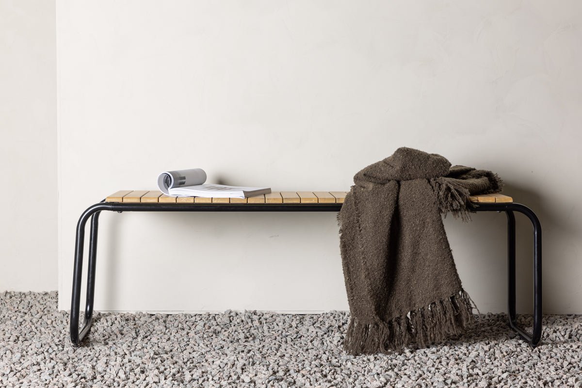 Garden bench Benko - with ribbed seating surface made of acacia wood