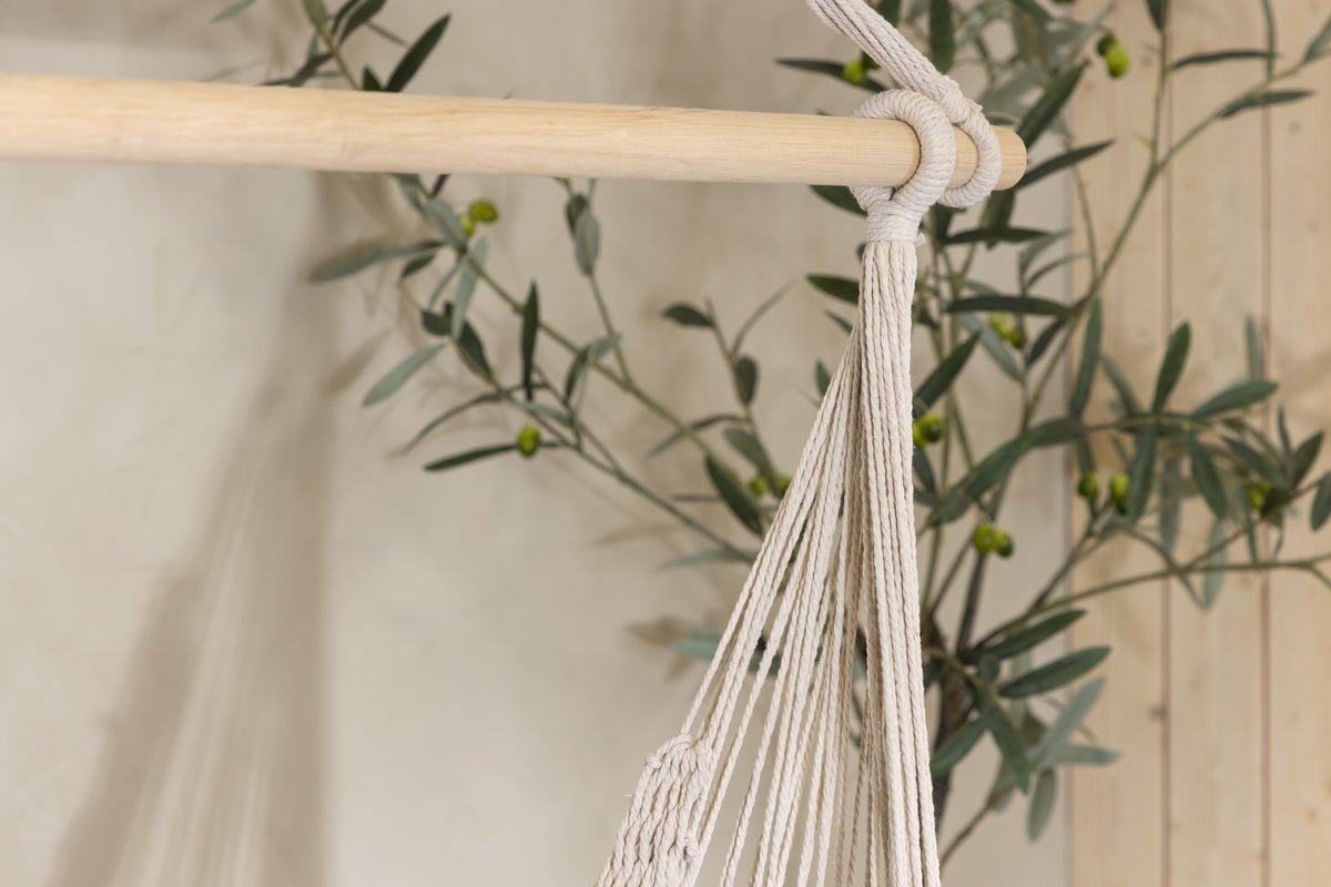 Fauteuil suspendu de jardin Lilo - en coton crème blanc