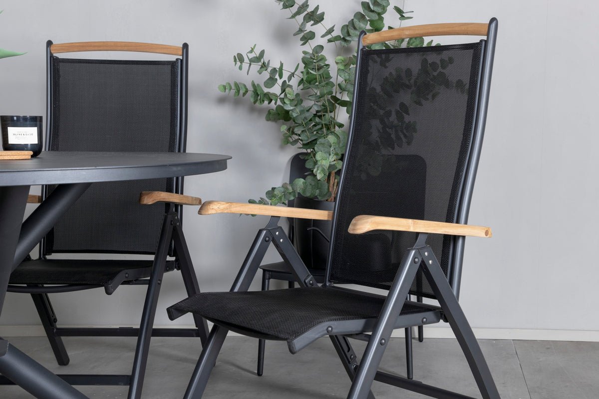 2-piece set - garden chair Clara made of Textilene in Black