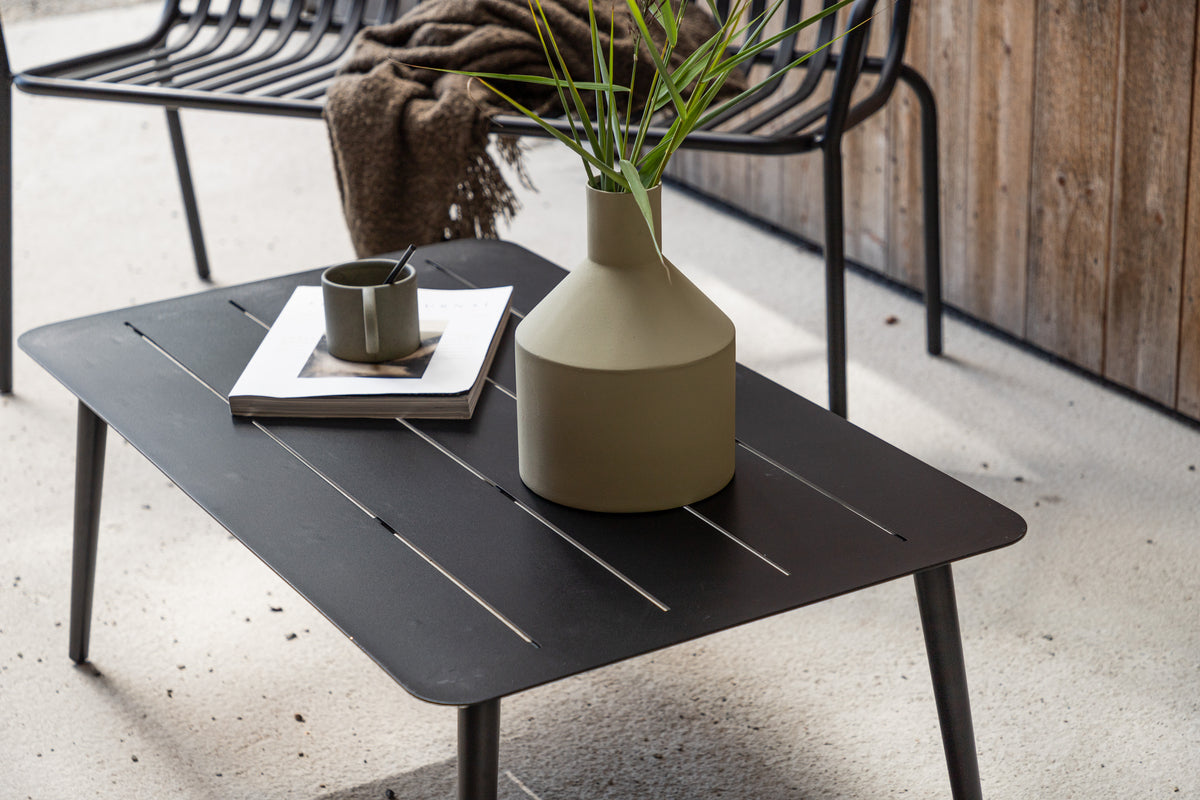 Table basse de jardin Rhodos - en aluminium noir