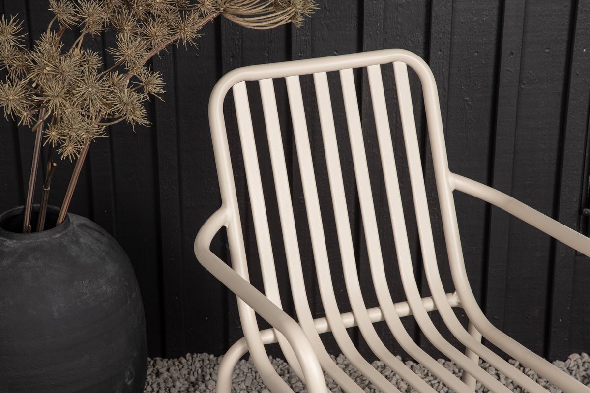 2er Set - Gartenstuhl Amy aus Aluminium in Schwarz, Beige