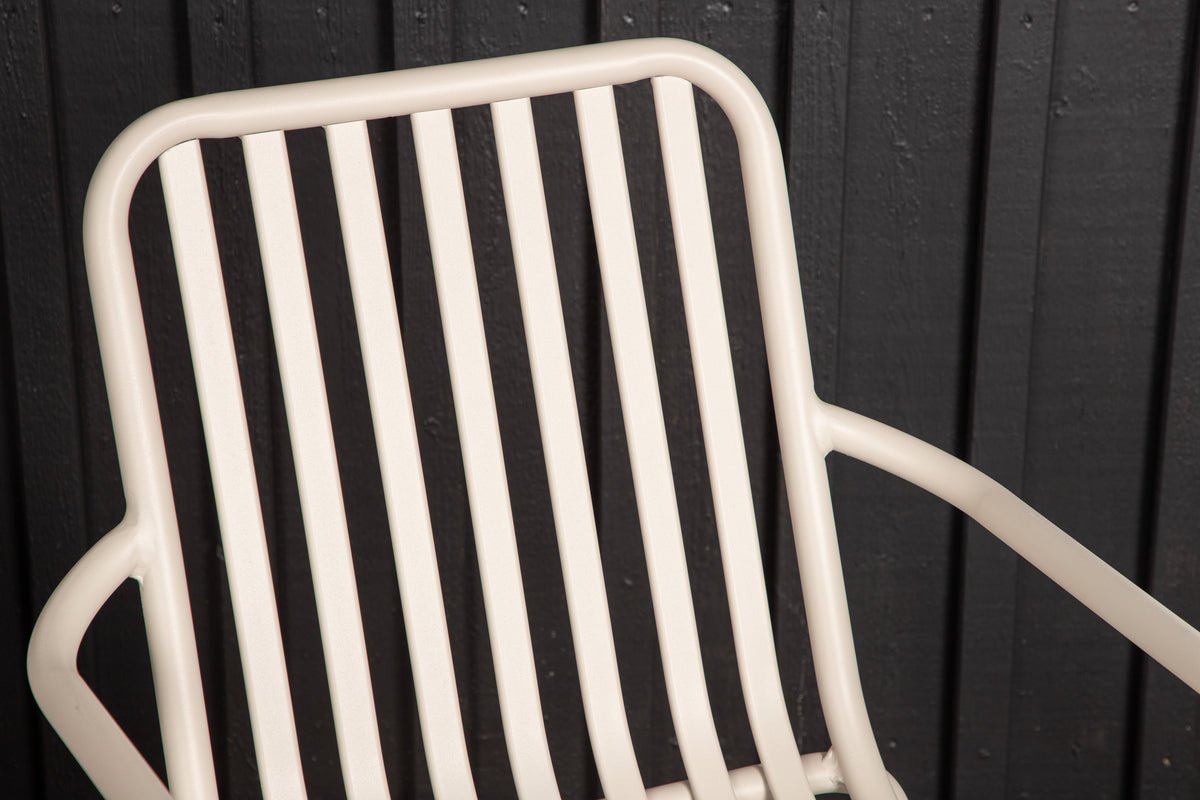 2er Set - Gartenstuhl Amy aus Aluminium in Schwarz, Beige