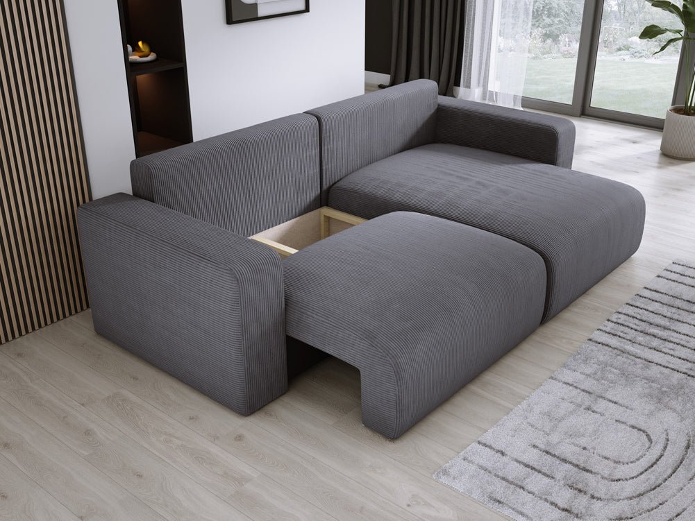 Designer Sofa Carl Cord mat Schlof- a Klapfunktioun