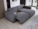 Designer corner sofa Carl Corduroy with sleeping and fold-out function